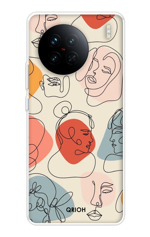 Abstract Faces Vivo X90 5G Back Cover