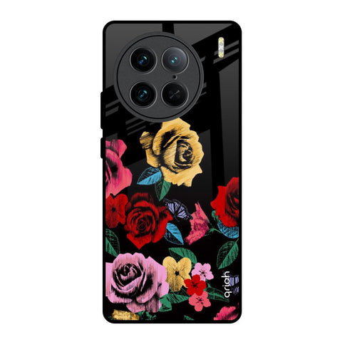 Floral Decorative Vivo X90 Pro 5G Glass Back Cover Online