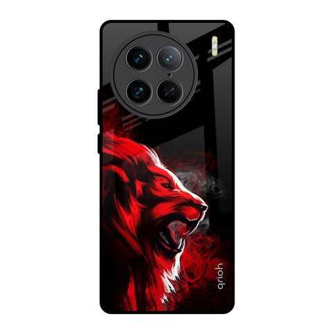 Red Angry Lion Vivo X90 Pro 5G Glass Back Cover Online