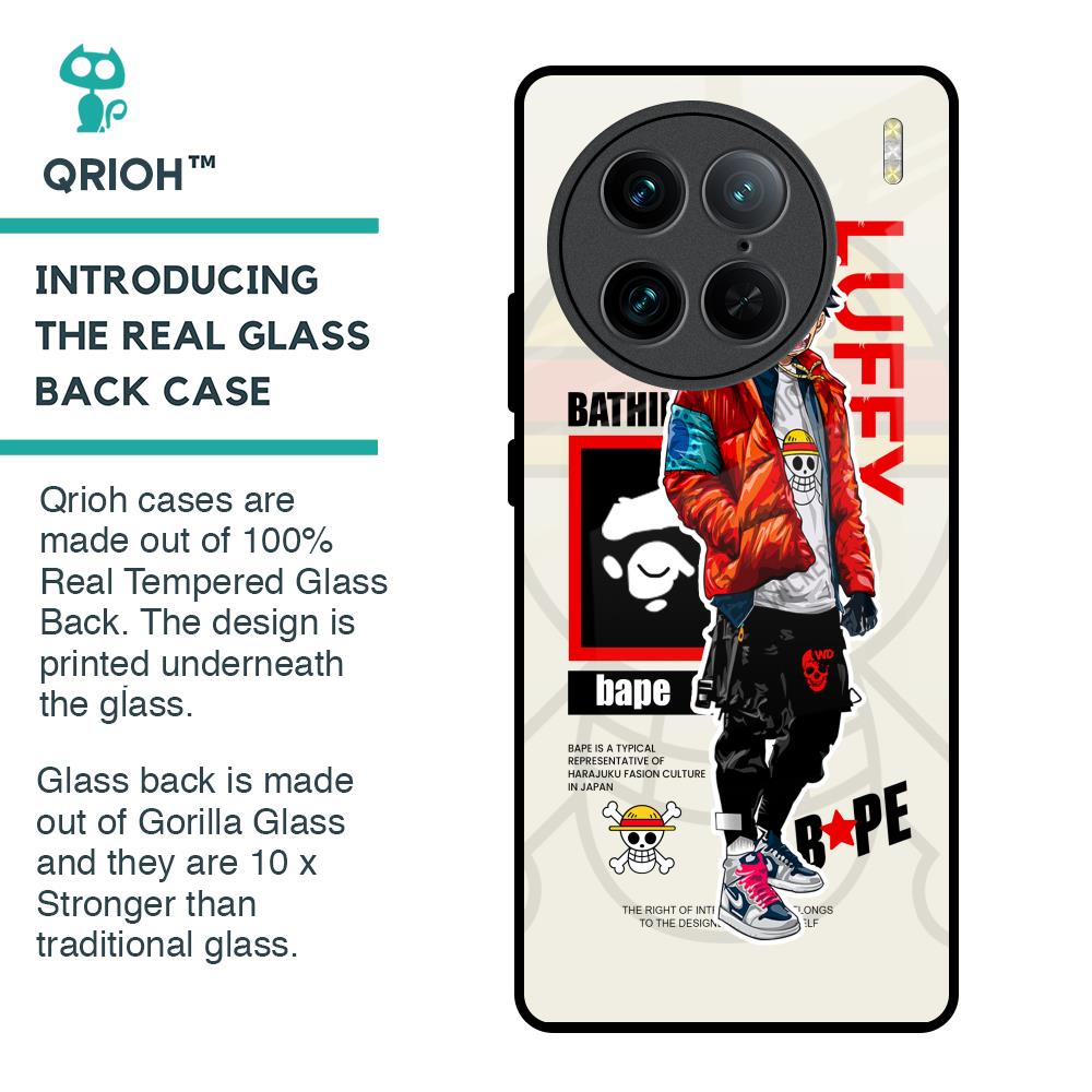 Bape Luffy Glass Case for Vivo X90 Pro 5G