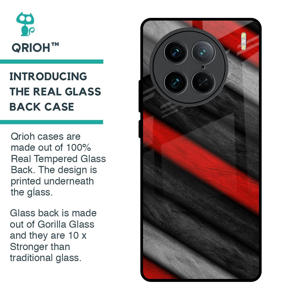 Soft Wooden Texture Glass Case for Vivo X90 Pro 5G