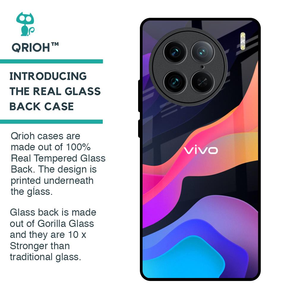 Colorful Fluid Glass Case for Vivo X90 Pro 5G