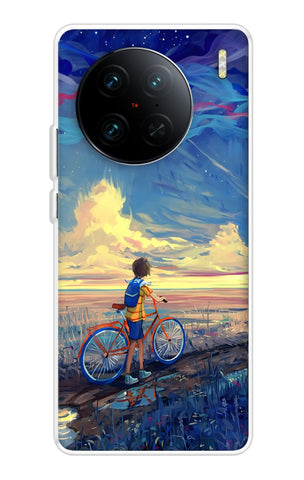 Riding Bicycle to Dreamland Vivo X90 Pro 5G Back Cover