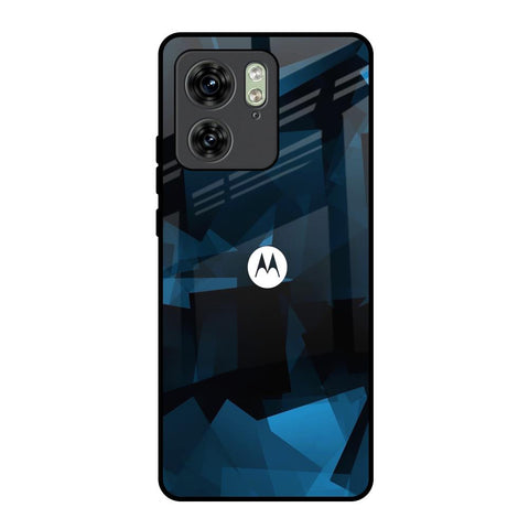 Polygonal Blue Box Motorola Edge 40 Glass Back Cover Online