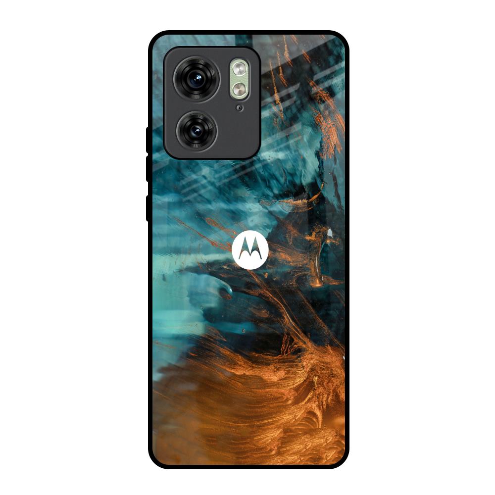 Golden Splash Motorola Edge 40 Glass Back Cover Online