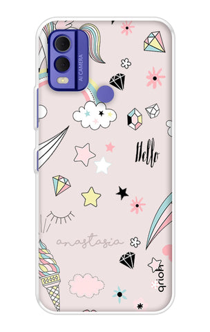 Unicorn Doodle Nokia C22 Back Cover