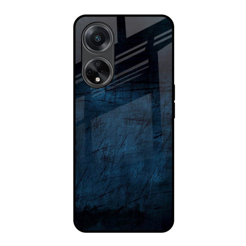 Dark Blue Grunge Oppo F23 5G Glass Back Cover Online