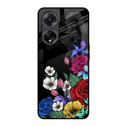 Rose Flower Bunch Art Oppo F23 5G Glass Back Cover Online