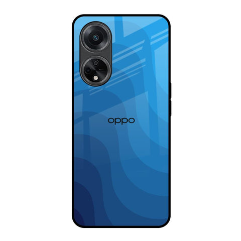 Blue Wave Abstract Oppo F23 5G Glass Back Cover Online