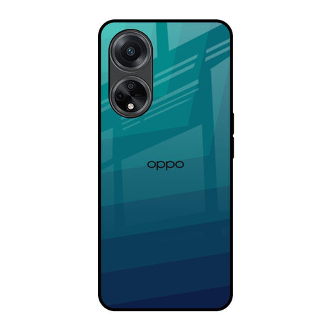 Green Triangle Pattern Oppo F23 5G Glass Back Cover Online