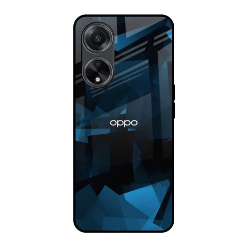 Polygonal Blue Box Oppo F23 5G Glass Back Cover Online