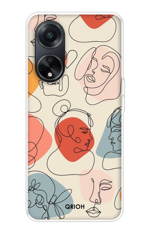 Abstract Faces Oppo F23 5G Back Cover