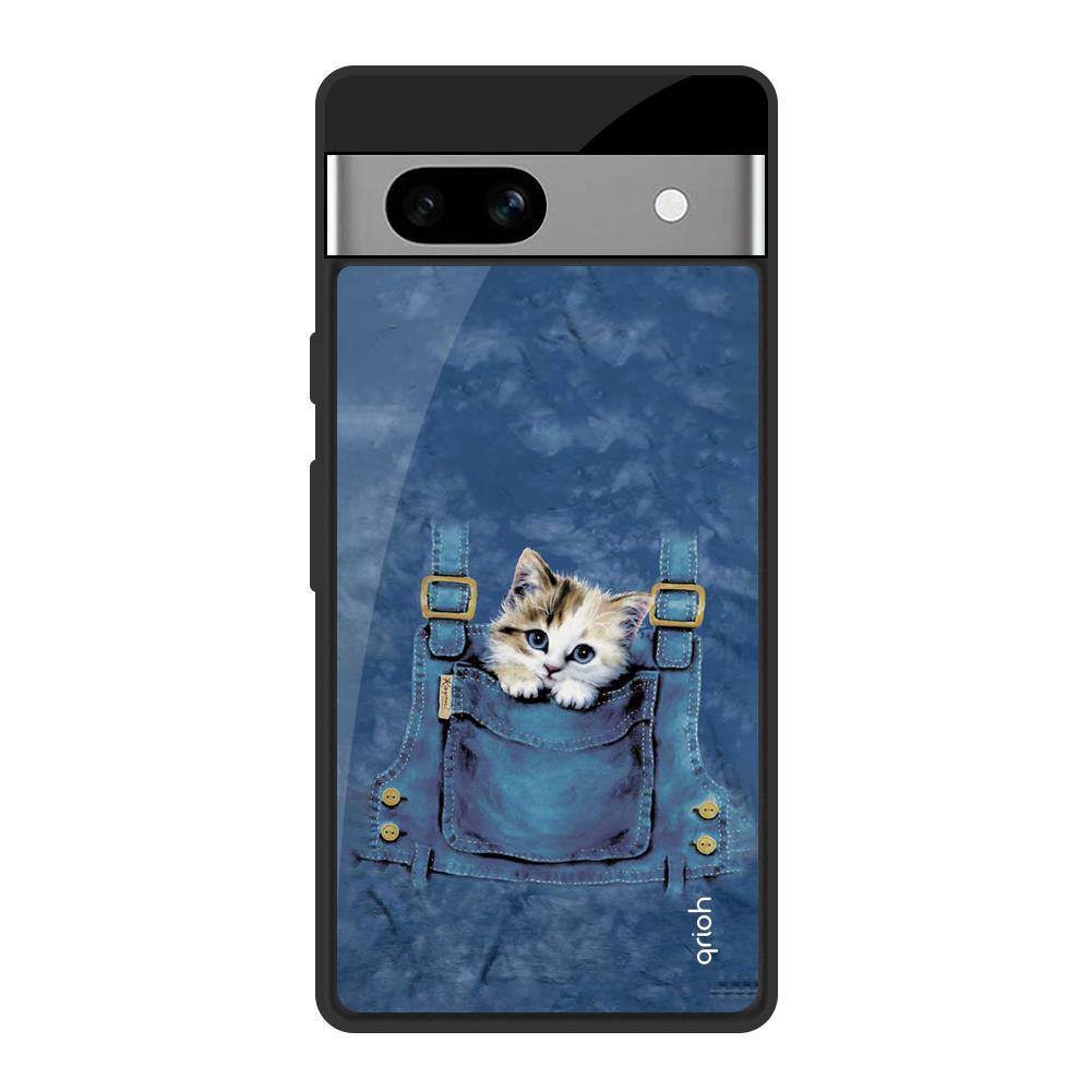 Kitty In Pocket Google Pixel 7A Glass Back Cover Online