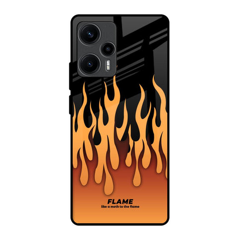 Fire Flame Poco F5 5G Glass Back Cover Online