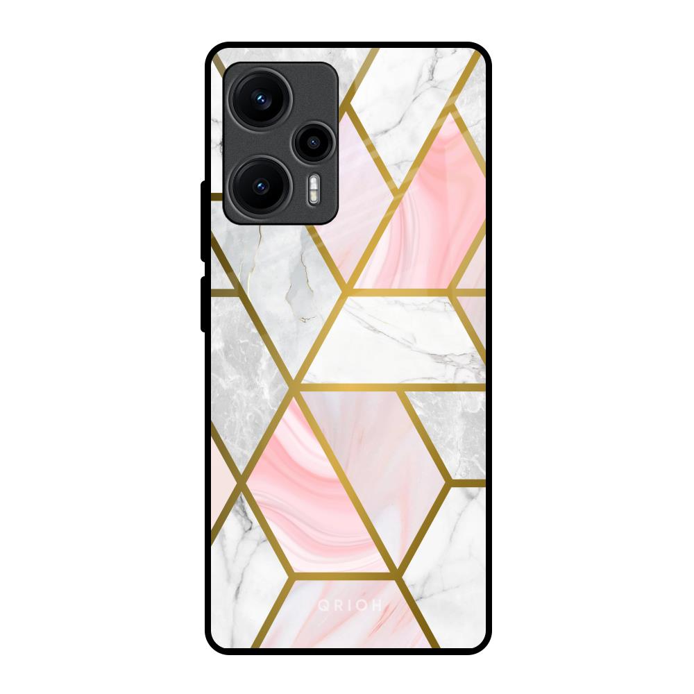 Geometrical Marble Poco F5 5G Glass Back Cover Online