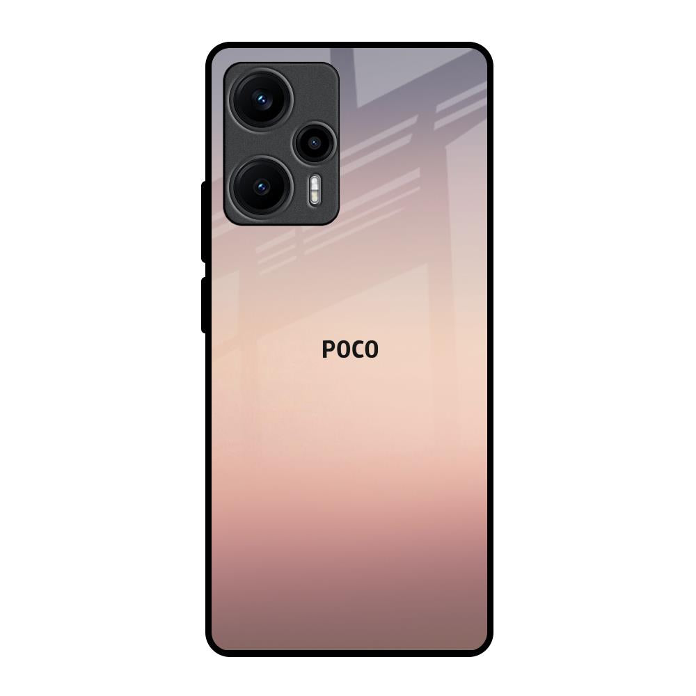 Golden Mauve Poco F5 5G Glass Back Cover Online