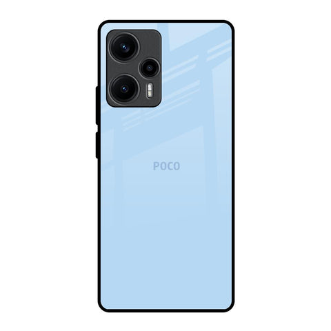 Pastel Sky Blue Poco F5 5G Glass Back Cover Online