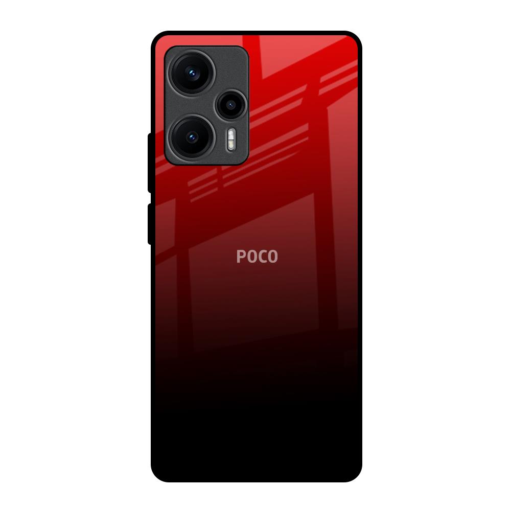 Maroon Faded Poco F5 5G Glass Back Cover Online