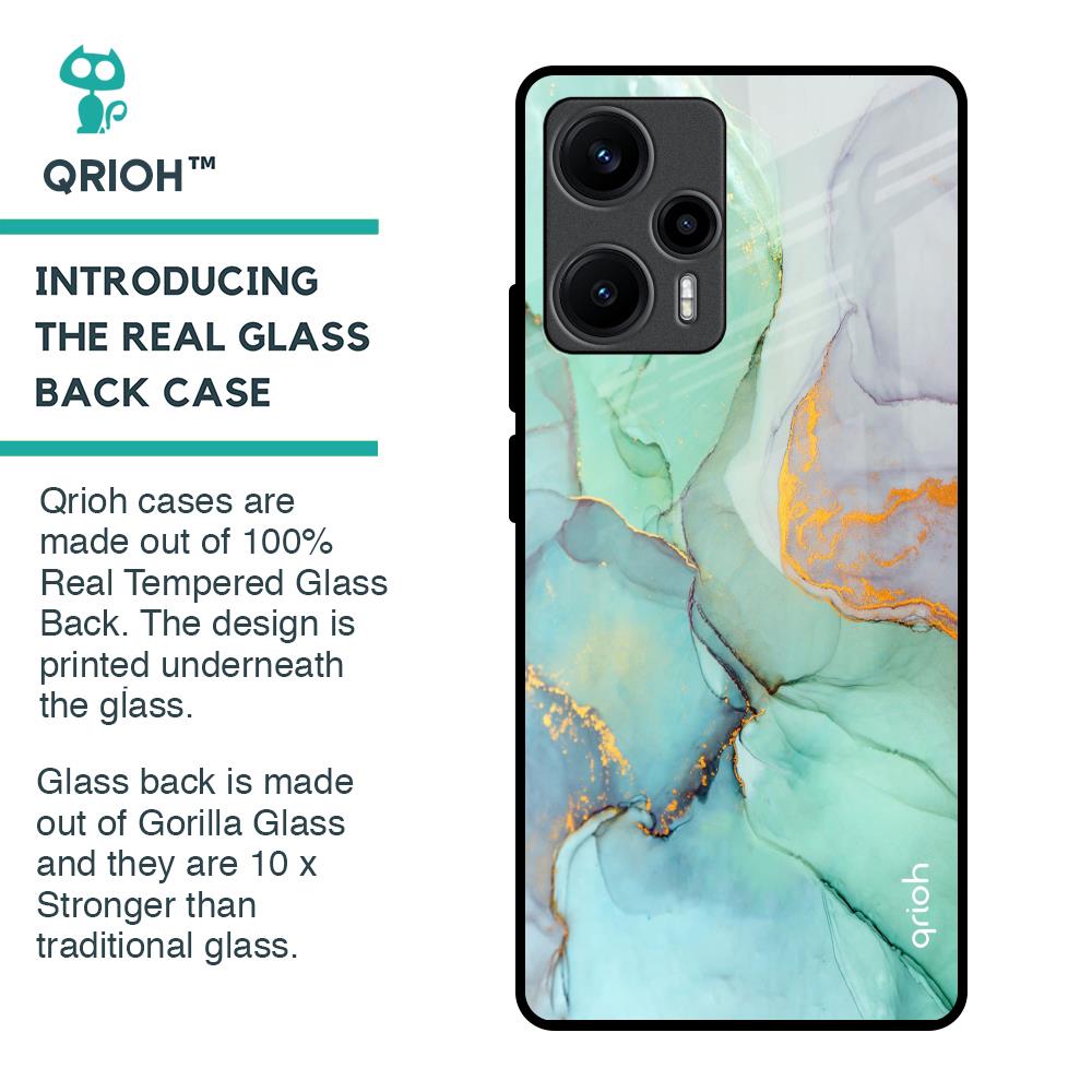 Green Marble Glass Case for Poco F5 5G