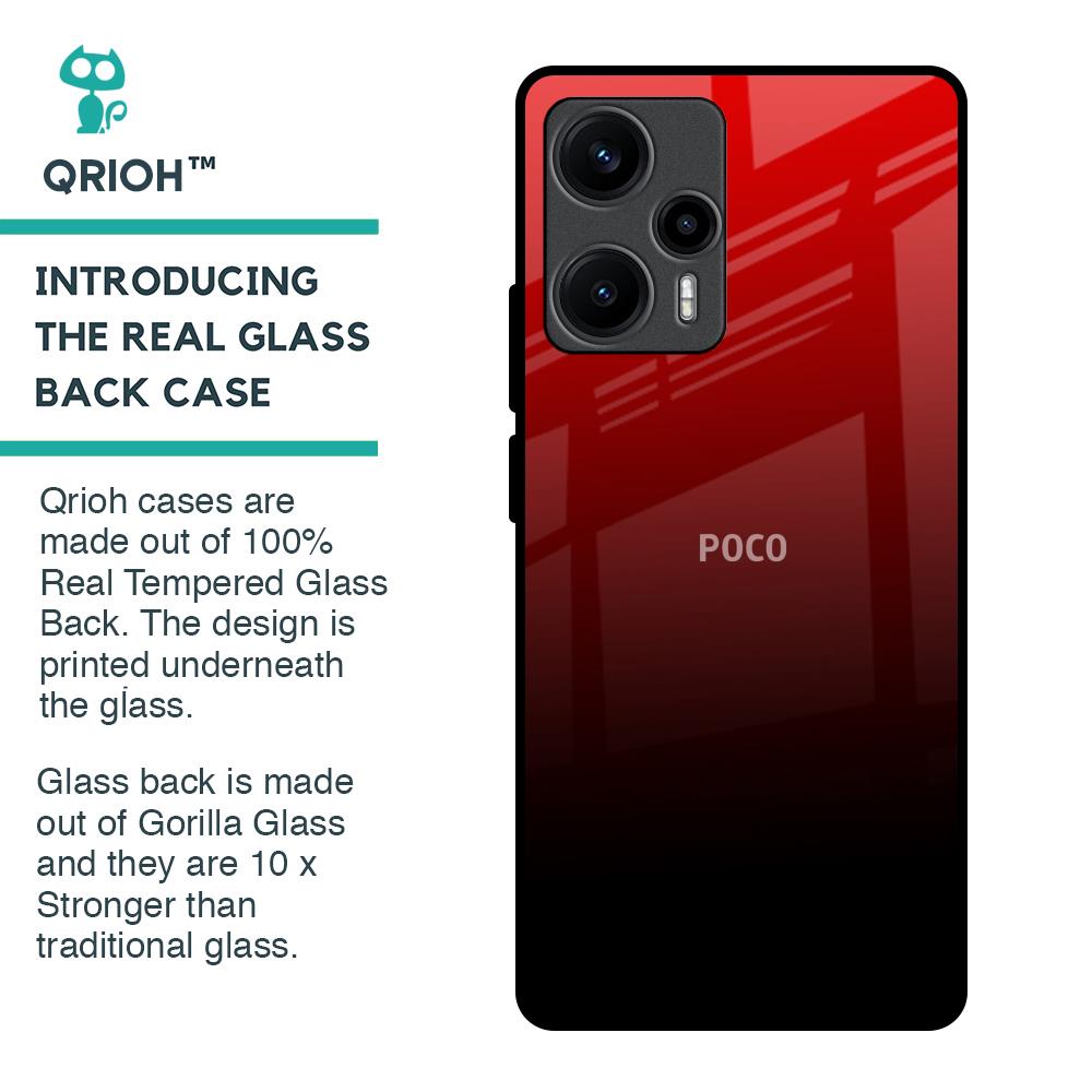 Maroon Faded Glass Case for Poco F5 5G