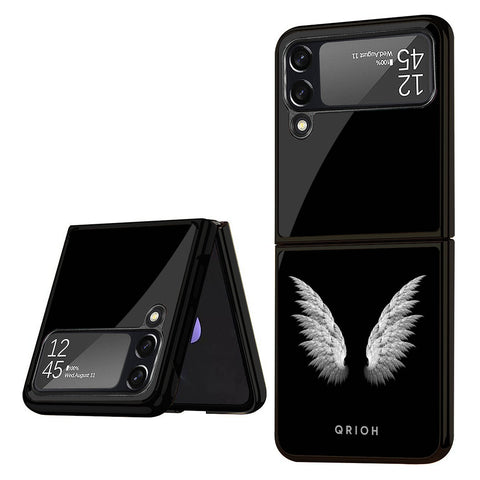 White Angel Wings Samsung Galaxy Z Flip4 5G Glass Back Cover Online