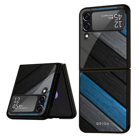Multicolor Wooden Effect Samsung Galaxy Z Flip4 5G Glass Back Cover Online