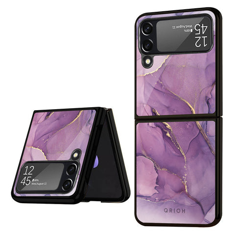 Purple Gold Marble Samsung Galaxy Z Flip4 5G Glass Back Cover Online