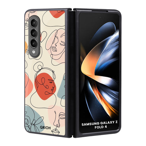 Abstract Faces Samsung Galaxy Z Fold4 5G Glass Back Cover Online