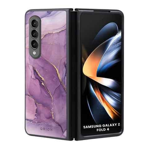 Purple Gold Marble Samsung Galaxy Z Fold4 5G Glass Back Cover Online