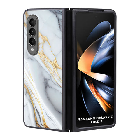 White Grey Marble Samsung Galaxy Z Fold4 5G Glass Back Cover Online