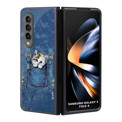 Kitty In Pocket Samsung Galaxy Z Fold4 5G Glass Back Cover Online