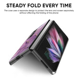 Purple Gold Marble Glass Case for Samsung Galaxy Z Fold4 5G