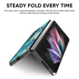 Turquoise Geometrical Marble Glass Case for Samsung Galaxy Z Fold4 5G