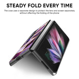 Purple Rhombus Marble Glass Case for Samsung Galaxy Z Fold4 5G