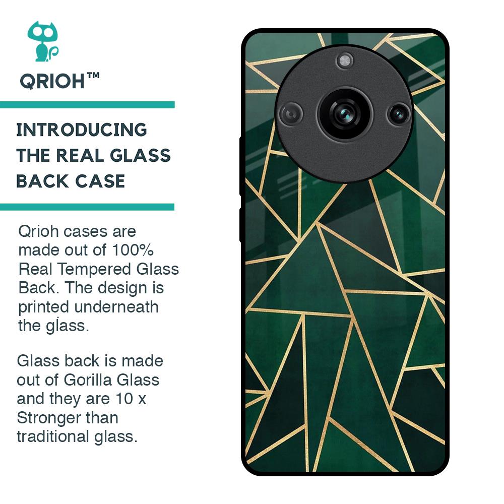 Abstract Green Glass Case For Realme 11 Pro 5G