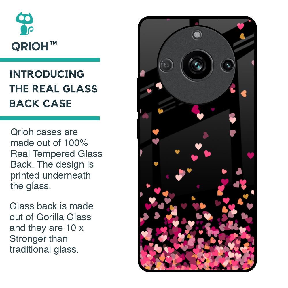 Heart Rain Fall Glass Case For Realme 11 Pro 5G