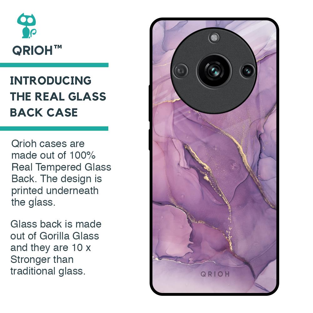 Purple Gold Marble Glass Case for Realme 11 Pro 5G