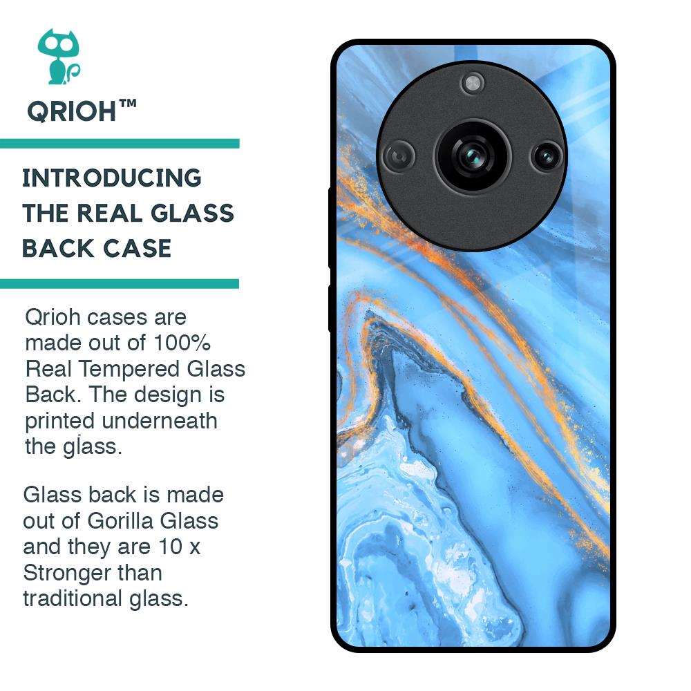 Vibrant Blue Marble Glass Case for Realme 11 Pro 5G