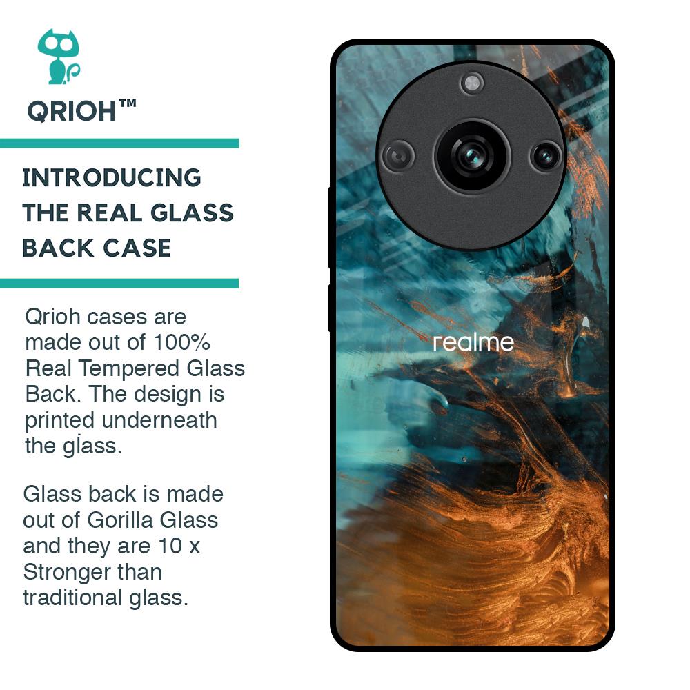 Golden Splash Glass Case for Realme 11 Pro 5G
