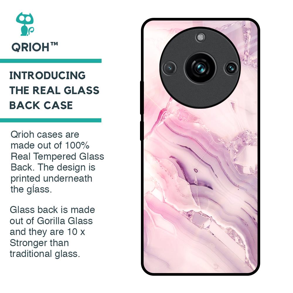 Diamond Pink Gradient Glass Case For Realme 11 Pro Plus 5G