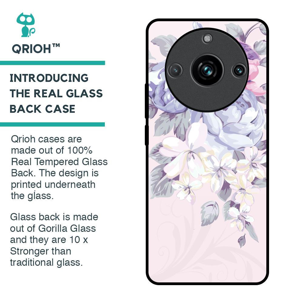 Elegant Floral Glass Case for Realme 11 Pro Plus 5G