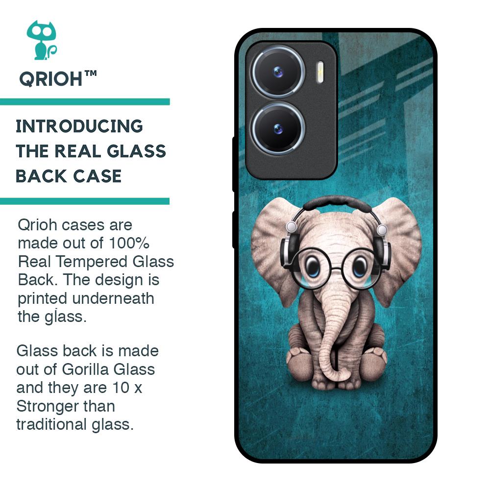 Adorable Baby Elephant Glass Case For Vivo T2x 5G