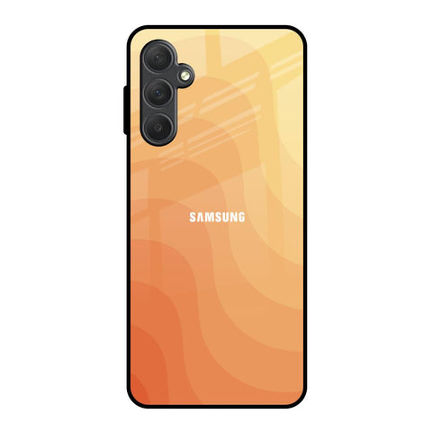 Orange Curve Pattern Samsung Galaxy F54 5G Glass Back Cover Online