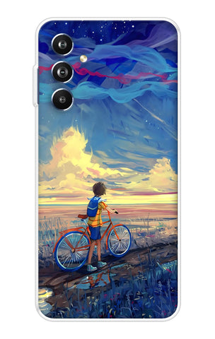 Riding Bicycle to Dreamland Samsung Galaxy F54 5G Back Cover