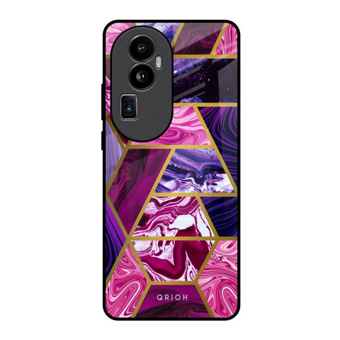 Electroplated Geometric Marble Oppo Reno10 Pro Plus 5G Glass Back Cover Online