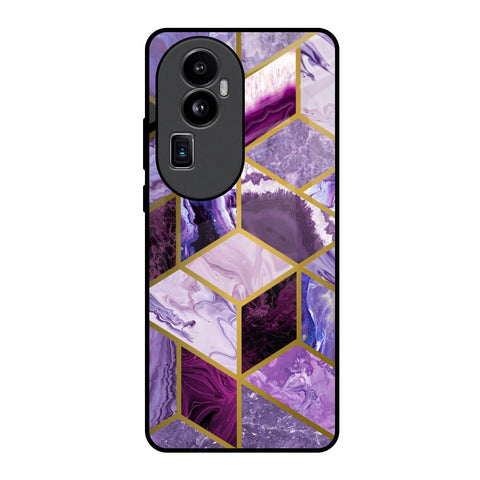 Purple Rhombus Marble Oppo Reno10 Pro Plus 5G Glass Back Cover Online