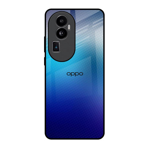 Blue Rhombus Pattern Oppo Reno10 Pro Plus 5G Glass Back Cover Online