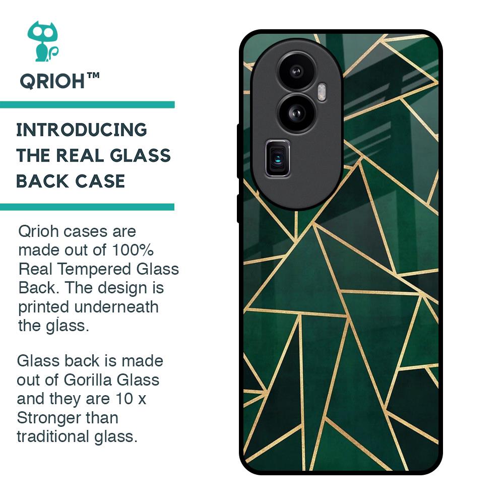 Abstract Green Glass Case For Oppo Reno10 Pro Plus 5G