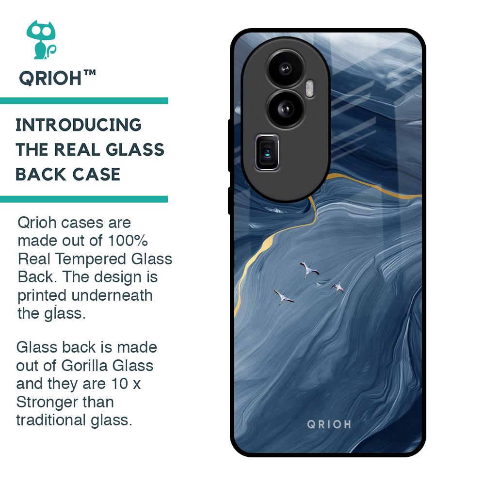 Deep Ocean Marble Glass Case for Oppo Reno10 Pro Plus 5G