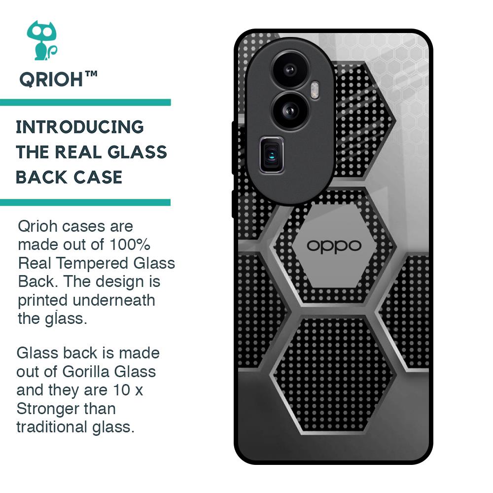 Hexagon Style Glass Case For Oppo Reno10 Pro Plus 5G
